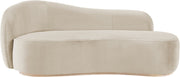 Gustavo Velvet Upholstered Chaise Lounge in Cream - 44081Cream-Chaise