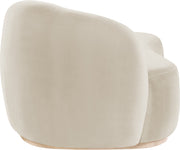 Gustavo Velvet Upholstered Chaise Lounge in Cream - 44081Cream-Chaise