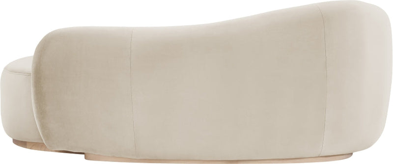 Gustavo Velvet Upholstered Chaise Lounge in Cream - 44081Cream-Chaise