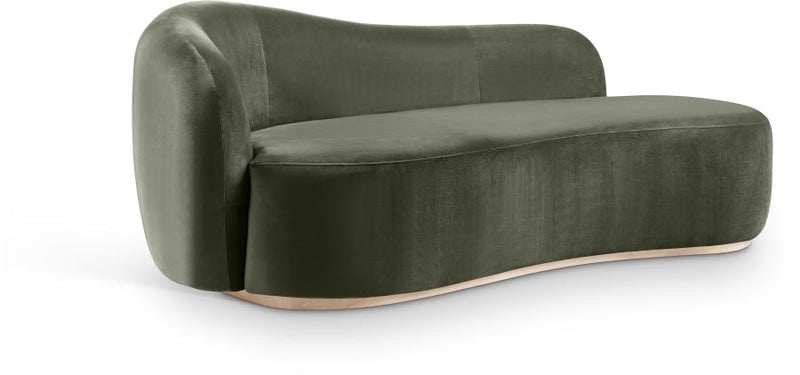 Gustavo Velvet Upholstered Chaise Lounge in Green - 44081Green-Chaise