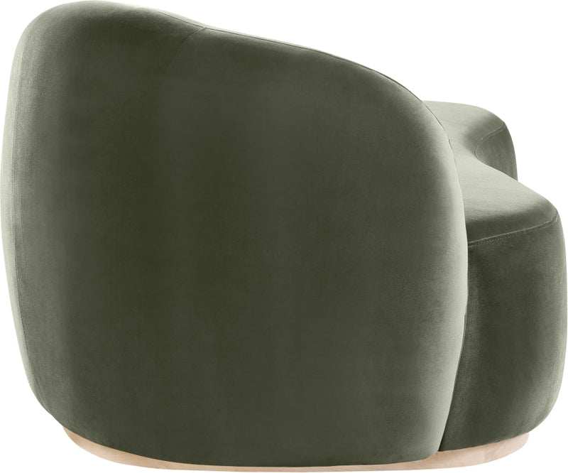 Gustavo Velvet Upholstered Chaise Lounge in Green - 44081Green-Chaise