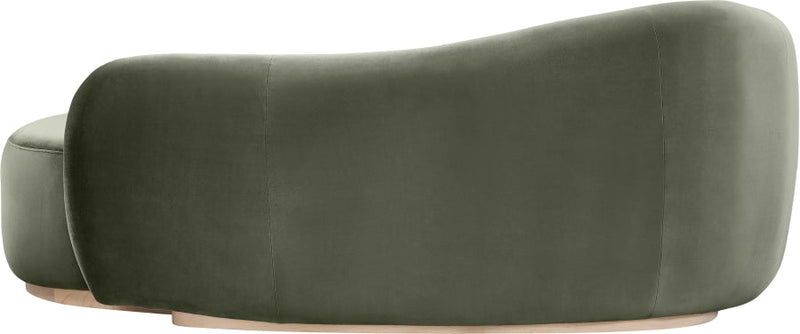 Gustavo Velvet Upholstered Chaise Lounge in Green - 44081Green-Chaise