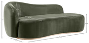 Gustavo Velvet Upholstered Chaise Lounge in Green - 44081Green-Chaise