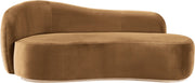 Gustavo Velvet Upholstered Chaise Lounge in Saddle - 44081Saddle-Chaise