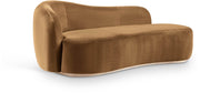 Gustavo Velvet Upholstered Chaise Lounge in Saddle - 44081Saddle-Chaise