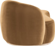 Gustavo Velvet Upholstered Chaise Lounge in Saddle - 44081Saddle-Chaise