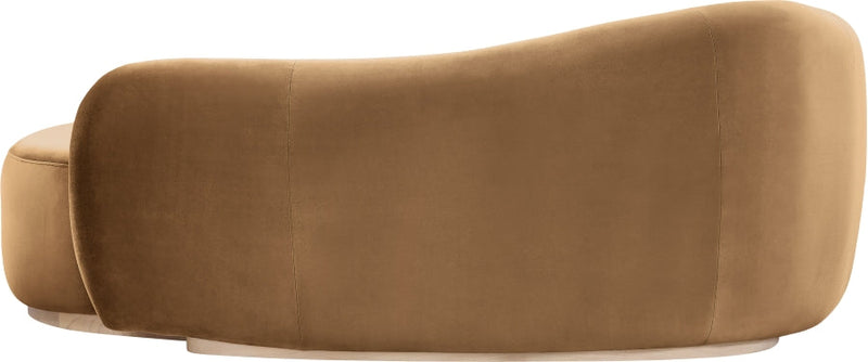 Gustavo Velvet Upholstered Chaise Lounge in Saddle - 44081Saddle-Chaise