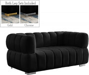 Gwen 68" Velvet Upholstered Loveseat in Black - 670Black-L