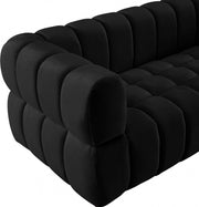 Gwen 68" Velvet Upholstered Loveseat in Black - 670Black-L