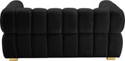 Gwen 68" Velvet Upholstered Loveseat in Black - 670Black-L