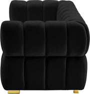 Gwen 68" Velvet Upholstered Loveseat in Black - 670Black-L