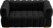 Gwen 68" Velvet Upholstered Loveseat in Black - 670Black-L