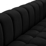 Gwen 68" Velvet Upholstered Loveseat in Black - 670Black-L