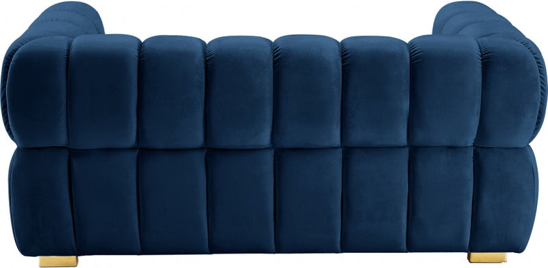 Gwen 68" Velvet Upholstered Loveseat in Blue - 670Navy-L