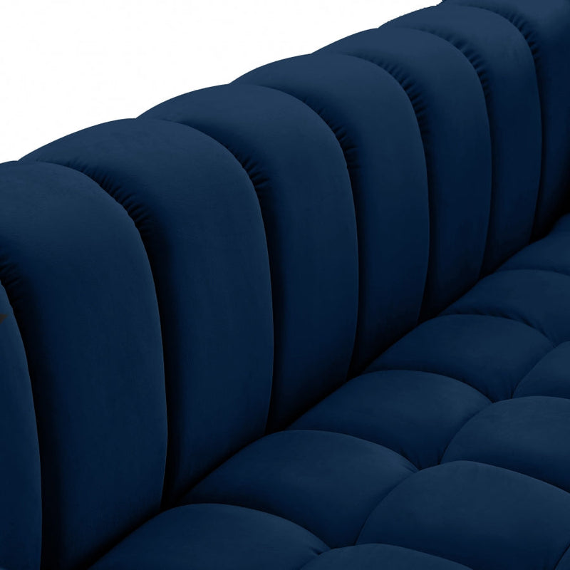 Gwen 68" Velvet Upholstered Loveseat in Blue - 670Navy-L