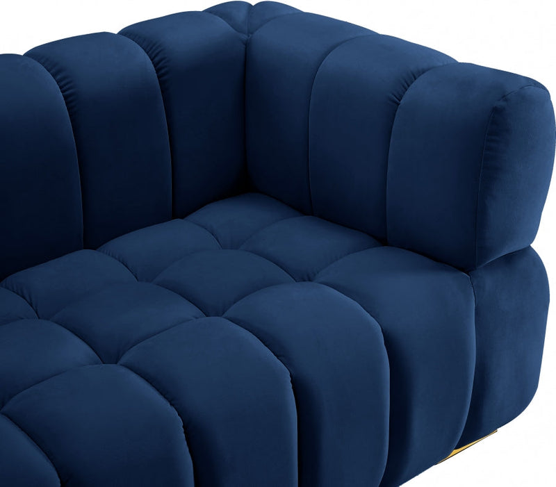 Gwen 68" Velvet Upholstered Loveseat in Blue - 670Navy-L
