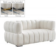 Gwen 68" Velvet Upholstered Loveseat in Cream - 670Cream-L