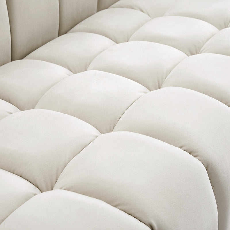 Gwen 68" Velvet Upholstered Loveseat in Cream - 670Cream-L