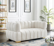 Gwen 68" Velvet Upholstered Loveseat in Cream - 670Cream-L