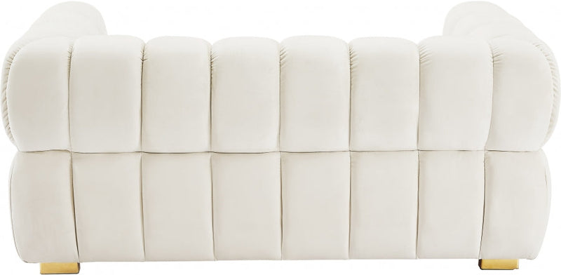 Gwen 68" Velvet Upholstered Loveseat in Cream - 670Cream-L