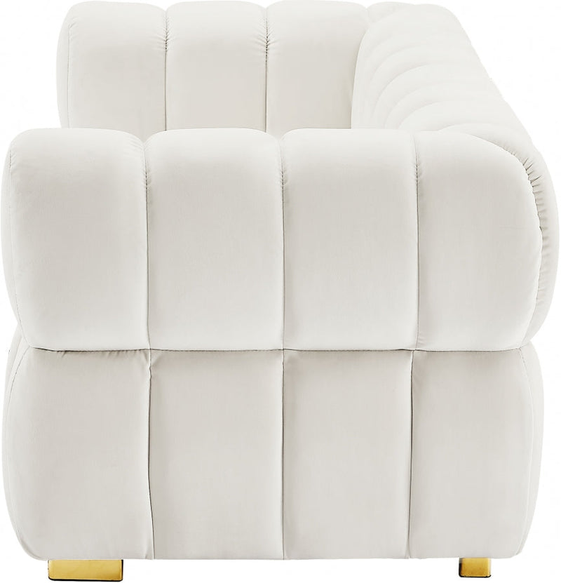 Gwen 68" Velvet Upholstered Loveseat in Cream - 670Cream-L