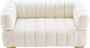 Gwen 68" Velvet Upholstered Loveseat in Cream - 670Cream-L