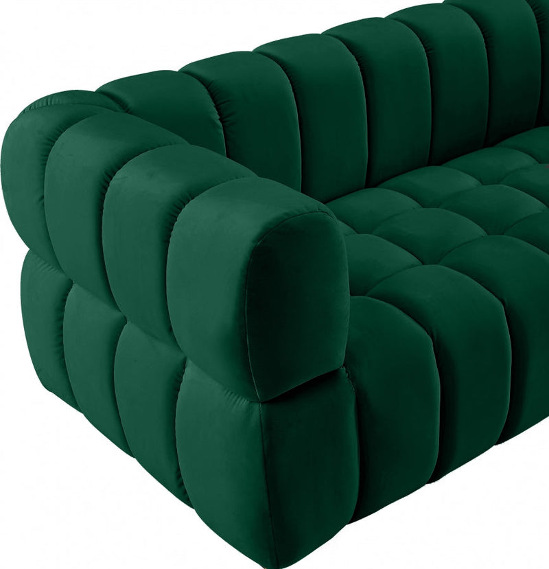 Gwen 68" Velvet Upholstered Loveseat in Green - 670Green-L