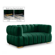Gwen 68" Velvet Upholstered Loveseat in Green - 670Green-L