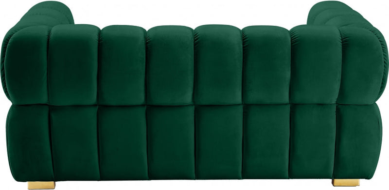Gwen 68" Velvet Upholstered Loveseat in Green - 670Green-L