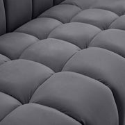 Gwen 68" Velvet Upholstered Loveseat in Grey - 670Grey-L