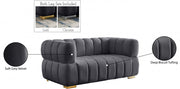 Gwen 68" Velvet Upholstered Loveseat in Grey - 670Grey-L