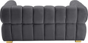 Gwen 68" Velvet Upholstered Loveseat in Grey - 670Grey-L