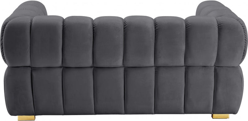 Gwen 68" Velvet Upholstered Loveseat in Grey - 670Grey-L