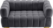 Gwen 68" Velvet Upholstered Loveseat in Grey - 670Grey-L