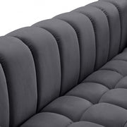 Gwen 68" Velvet Upholstered Loveseat in Grey - 670Grey-L