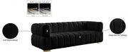 Gwen 91" Velvet Upholstered Sofa in Black - 670Black-S