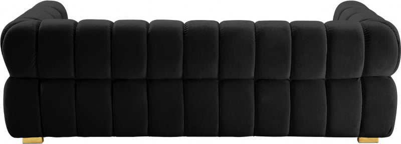 Gwen 91" Velvet Upholstered Sofa in Black - 670Black-S