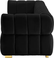 Gwen 91" Velvet Upholstered Sofa in Black - 670Black-S