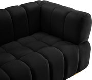 Gwen 91" Velvet Upholstered Sofa in Black - 670Black-S