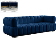 Gwen 91" Velvet Upholstered Sofa in Blue - 670Navy-S