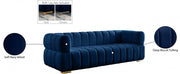 Gwen 91" Velvet Upholstered Sofa in Blue - 670Navy-S
