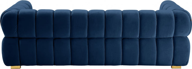 Gwen 91" Velvet Upholstered Sofa in Blue - 670Navy-S