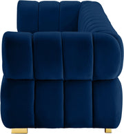 Gwen 91" Velvet Upholstered Sofa in Blue - 670Navy-S