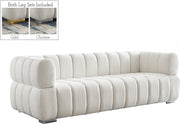 Gwen 91" Velvet Upholstered Sofa in Cream - 670Cream-S