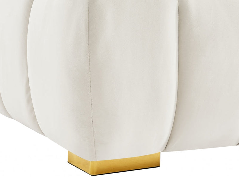 Gwen 91" Velvet Upholstered Sofa in Cream - 670Cream-S