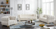 Gwen 91" Velvet Upholstered Sofa in Cream - 670Cream-S