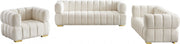 Gwen 91" Velvet Upholstered Sofa in Cream - 670Cream-S