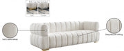 Gwen 91" Velvet Upholstered Sofa in Cream - 670Cream-S
