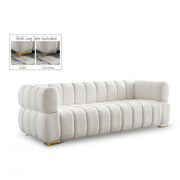 Gwen 91" Velvet Upholstered Sofa in Cream - 670Cream-S