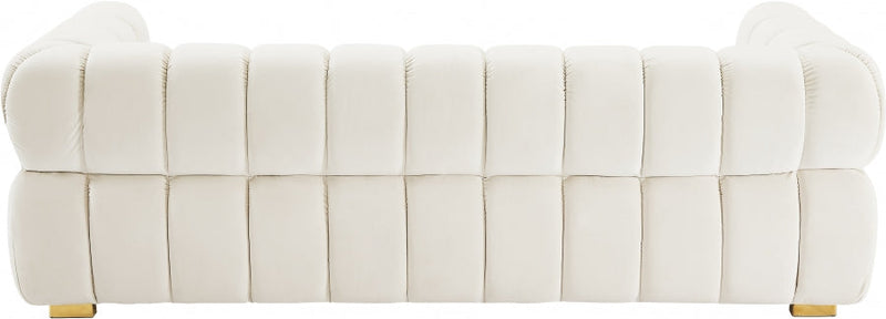 Gwen 91" Velvet Upholstered Sofa in Cream - 670Cream-S